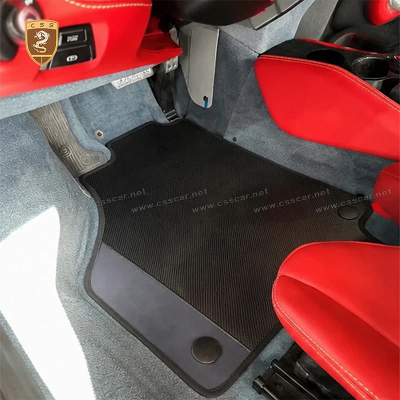 Car Floor Mats Carpet Rugs For Ferrari 458 High Quality Soft Dry Carbon Fiber Front And Rear Trunk Mat nner Accessories