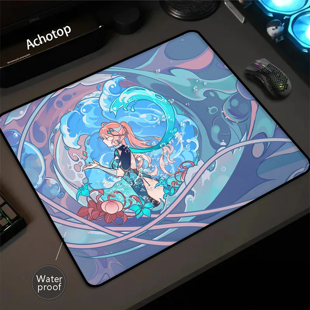 

400x450mm Waterproof Mousepad Genshin Impact Mouse Pad Pc Gamer Mouse Mat Gaming Speed Keyboard Pads Office Desk Protector Mat