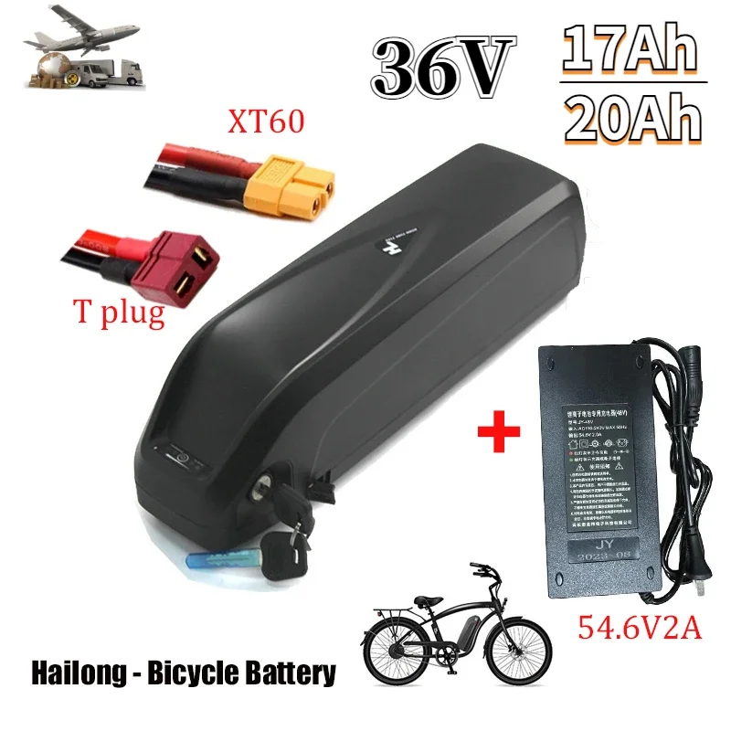 Original 48V Hailong Electric Bicycle Battery Modified Car Power Lithium Battery30A BMS 350W 500W18650 Battery with Gift Charger