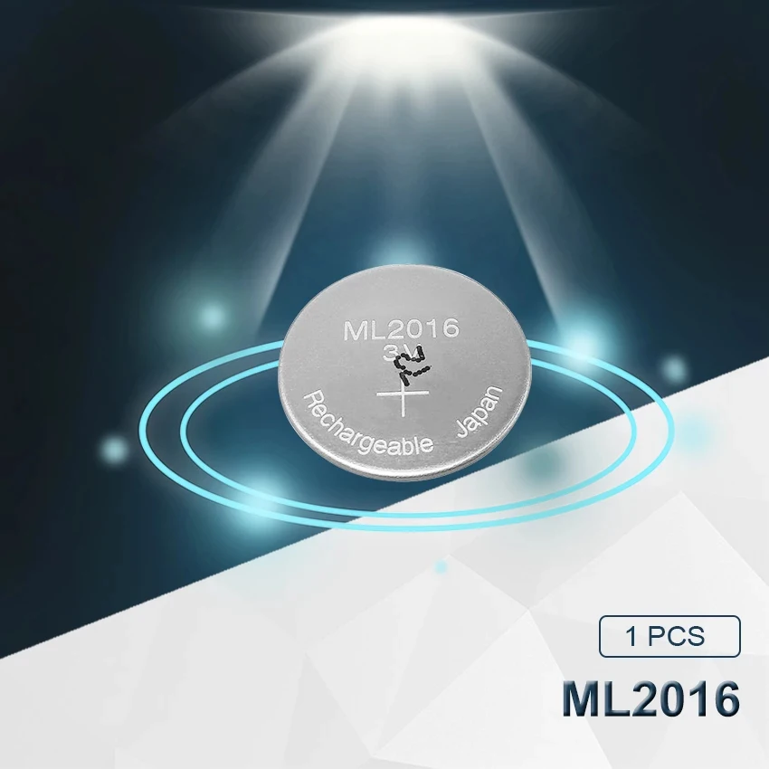 1pc Eaxell Original ML2016 ML 2016 3v Li-Ion Lithium Ion Rechargeable Coin Cell Button CMOS RTC Battery Batteries