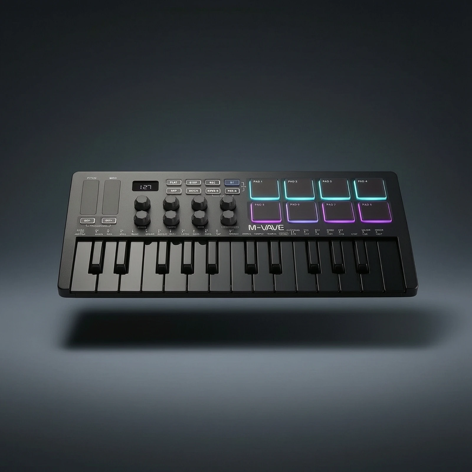 USB MIDI Keyboard Controller Lightweight MIDI Keyboard Controller Plug-and-Play Assignable for Producers, Home Studio