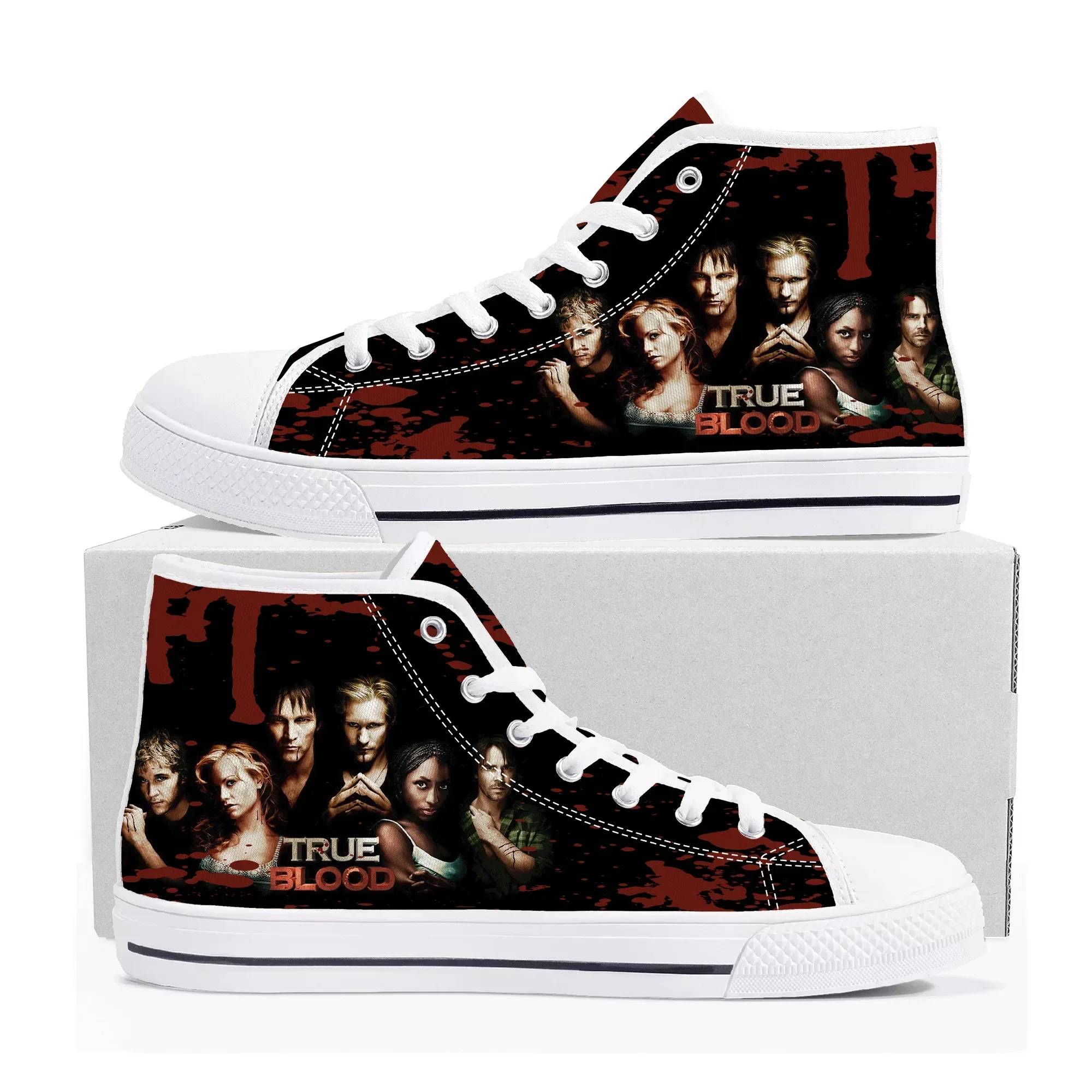 True Blood High Top Sneakers Mens Womens Teenager Anna Paquin Stephen Moyer Canvas Sneaker couple Casual Shoe Customize Shoes