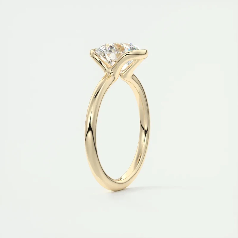 Lnngy 6,5 MM 1CT Half Bezel Moissanit Ring für Frauen S925 Sterling Silber Solitaire Verlobungsring Zertifizierter Schmuck Geschenk – Detail 6