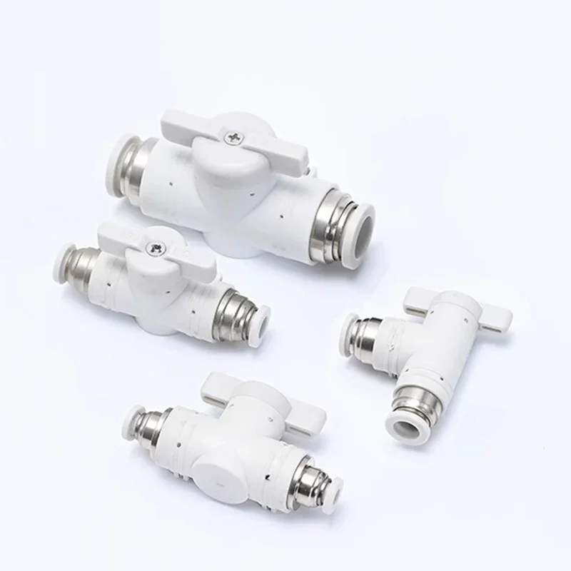 

4mm 6mm 8mm 10mm 12mm 14mm 16mm White Hose Tube Hand Valve Straight Elbow Pneumatic One Touch Quick Pipe Fitting Coupling