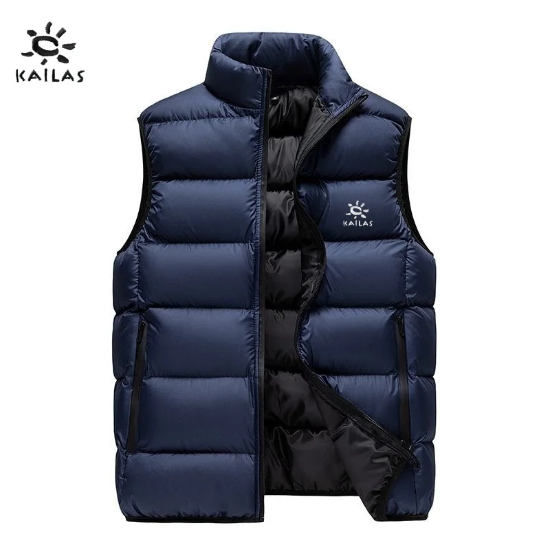 

New men's high-quality thick cotton stand up collar vest autumn and winter fashionable casual warm versatile jacket top