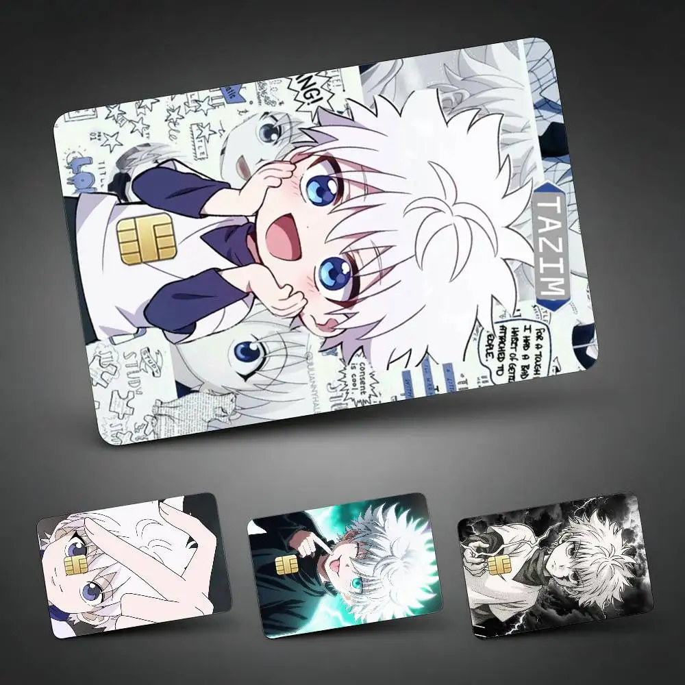 K-Killua Zoldyck H-Hunter X Hunter   Credit Card Skin Stickers For VISA Bank Bus Metro Access Card Protective Film Cover Sticker