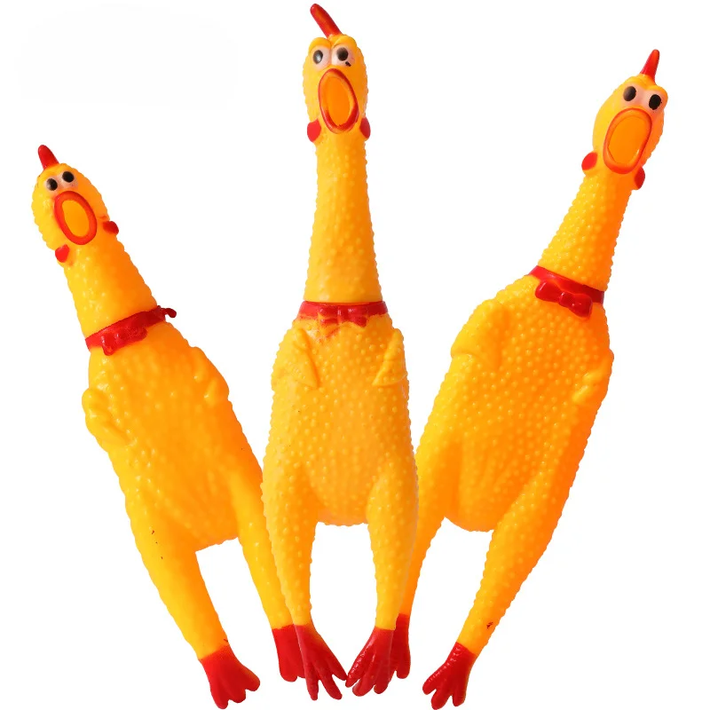 Funny Screaming Chicken Pet Dog Toys Releasing Chicken Durable Dog Chew Toys Tough Squeaky Dog Grinding Teeth Toys