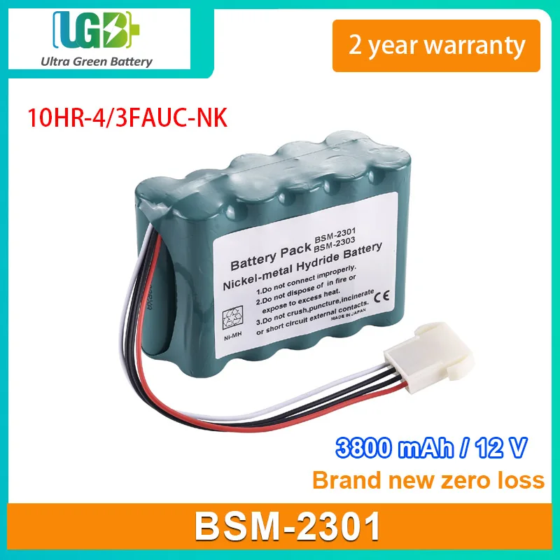 UGB Nouvelle batterie Pour Nihon Kohden 10HR-4/3FAUC-NK BSM-2301 BSM-2303 batterie médicale 12V 3800mAh