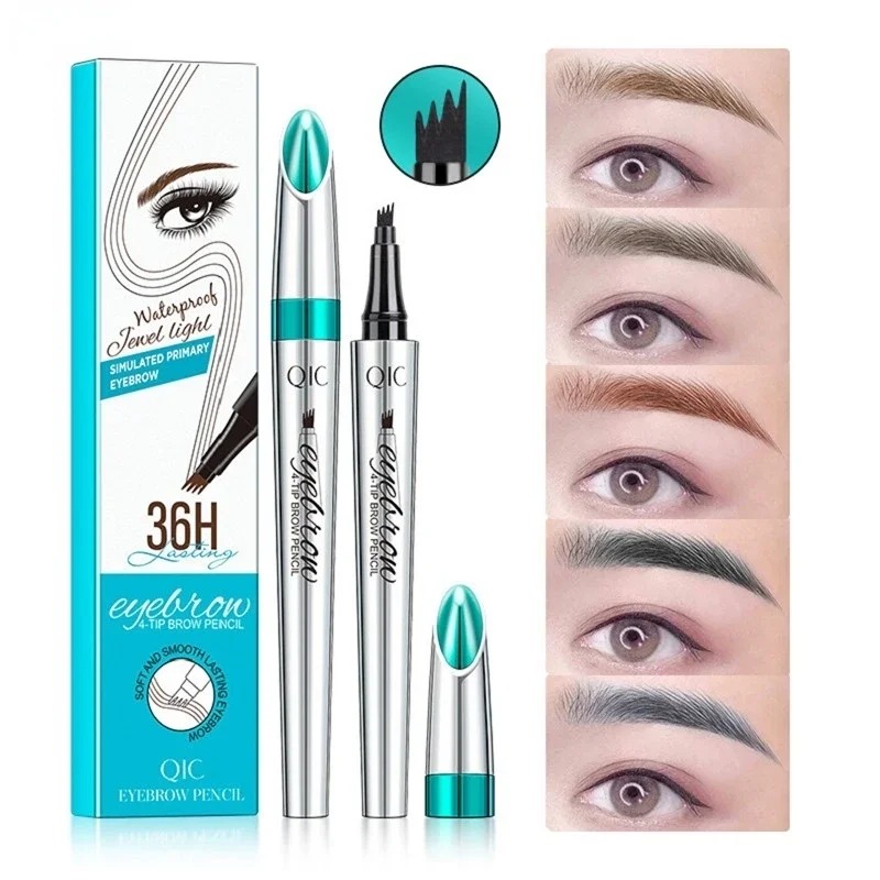 3D Four-Claw Sketch Eyebrow Pencil Liquid Eye Brow Pencil Waterproof Long Lasting Microblading Eyebrow Tint Cosmetics Brow Liner