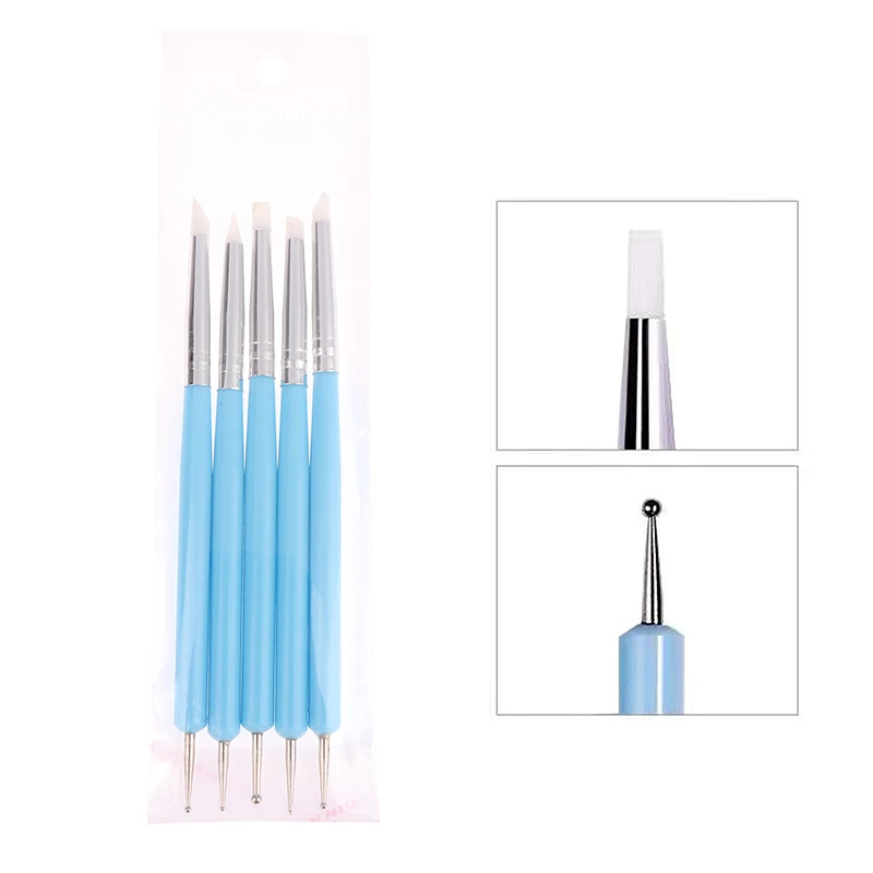 5Pcs/Set Stainless Steel Two Head Sculpting Polymer And Soft Pottery Clay Tool Silicone Modelling Art Shaper Tools