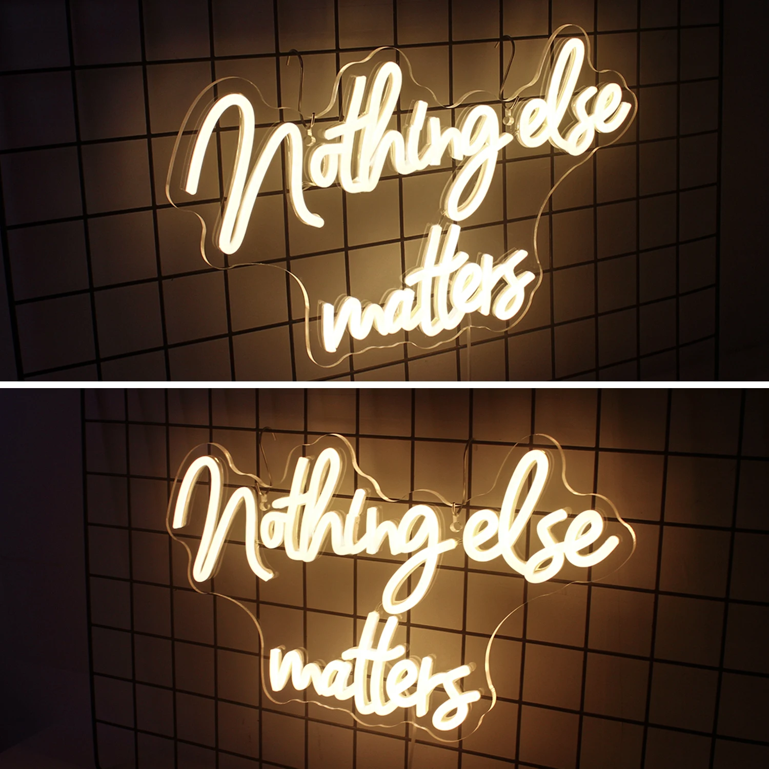 Nothing Else Matters Neon Led Sign Warm White Neon Signs for Wall Decor Letter Neon Light Sign with USB Powered for Bedroom