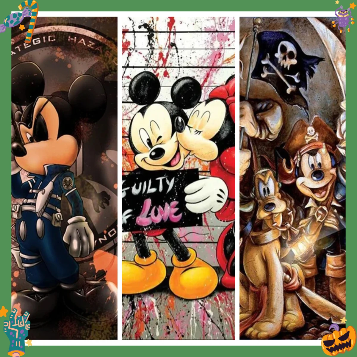 Póster de Mickey y Minnie Mouse, Arte Pop, Graffiti, Baile, Cómics, Decoración de Pared para Sala de Estar