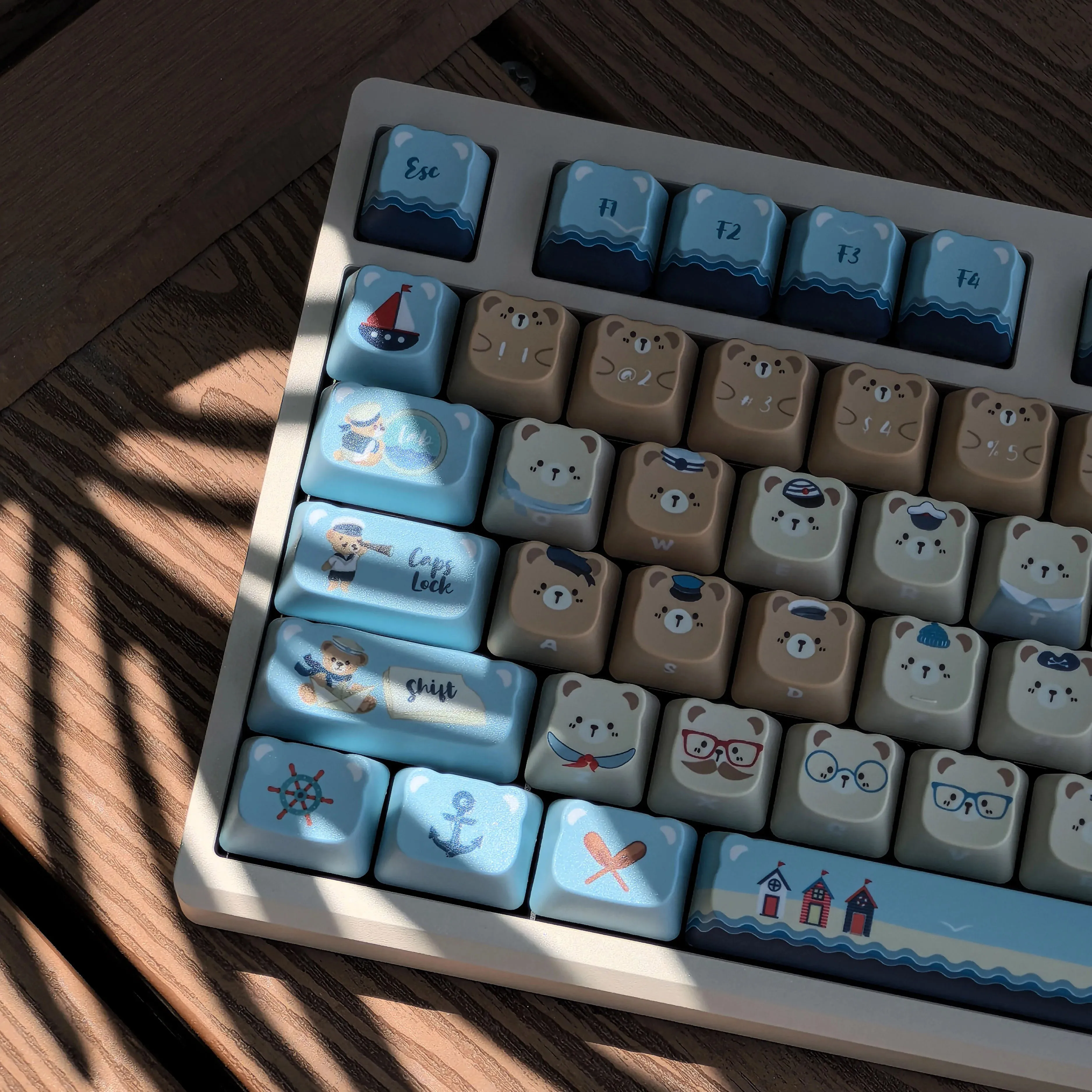 Original sea bear theme BBA highly cute keycaps full five-sided sublimation mechanical keycaps customized full set