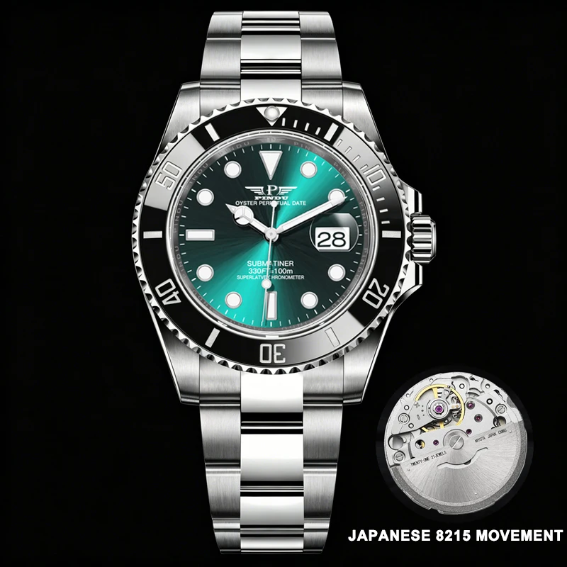 

PINDU Design New 40MM Mechanical Watch Men Japan Miyota Movement Calendar Night Light Stainless Steel Waterproof Automatic Watch