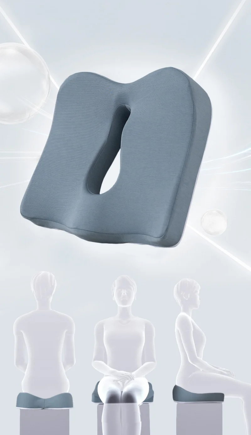 Ergonomic Memory Foam Seat Cushion Comfort Support for Office Chair Home Desk Car and Wheelchair Relieves Pressure