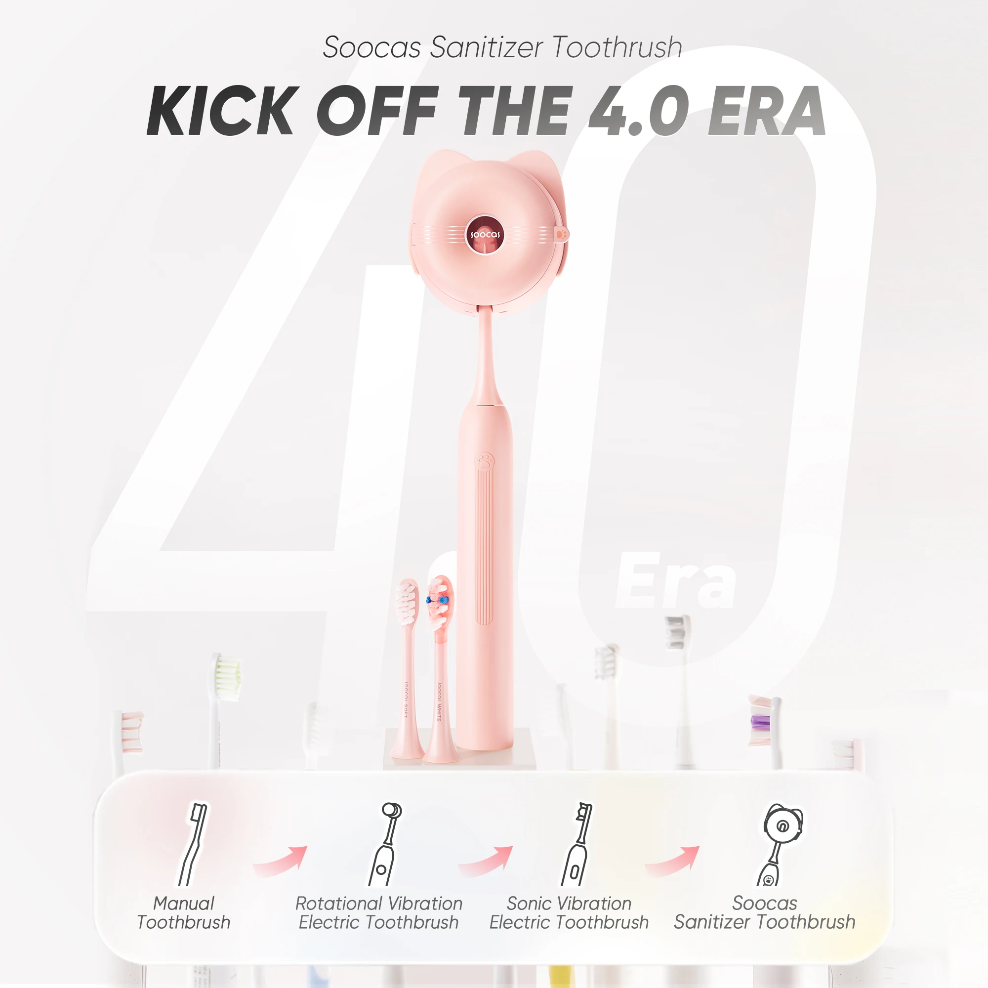 SOOCAS Sonic Electric Toothbrush D3 Smart Ultrasonic Tooth Brush Cleaner Whitening Waterproof and Sanitizer Toothbrush