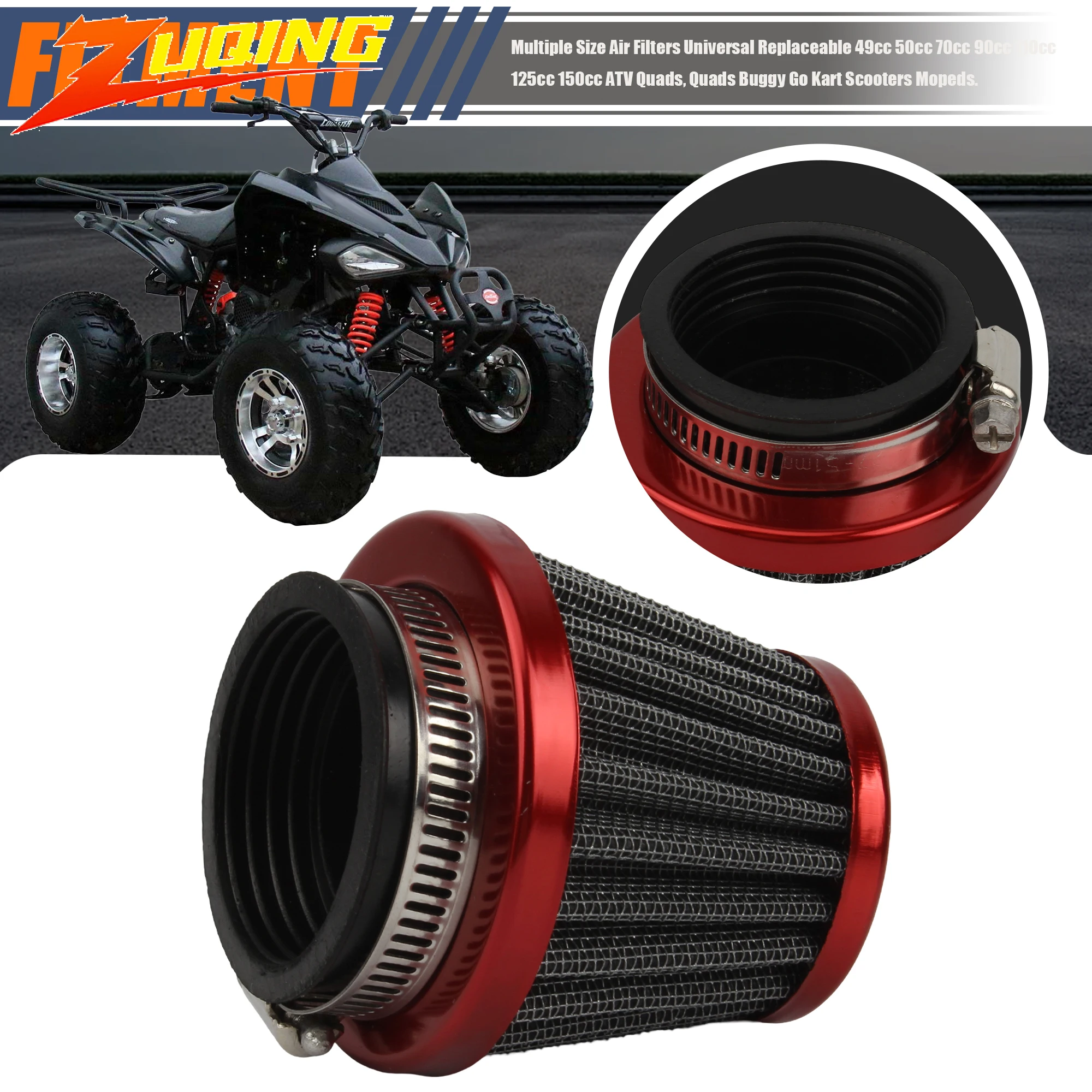 38 mm Motorrad-Luftfiltersysteme für 50 70 cc 90 cc 110 cc 125 cc Universal ATV Pit Dirt Bike Go Kart Quad Motocross Zubehör
