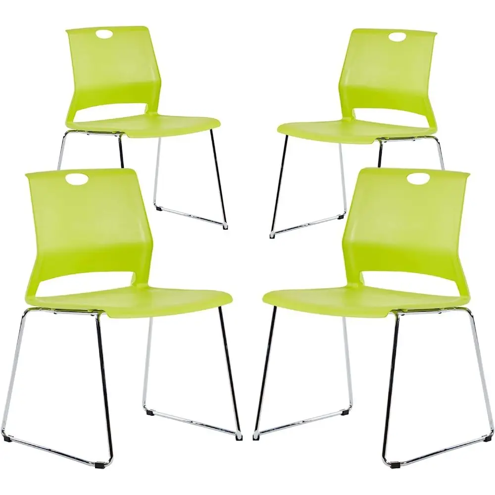 

Stackable 4-Piece Chairs Set, Sled Base Design for Waiting Rooms, Offices, Conferences, and Classrooms