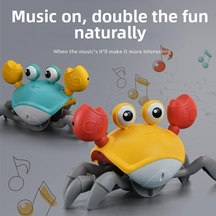 Children's electric toys with dynamic movements, crab crawling, puzzle and escape, attract babies' attention, boys