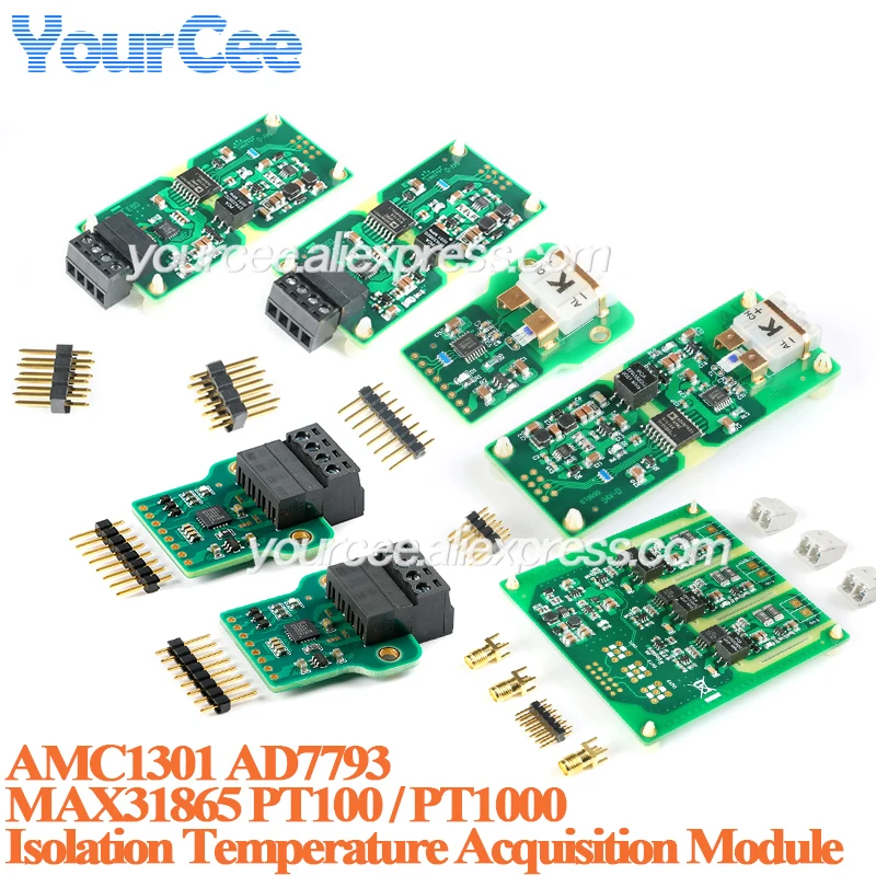 AD7793 MAX31865 PT100 PT1000 Isolation Temperature Acquisition Module AMC1301 3 Channel Isolated Current Acquisition Module