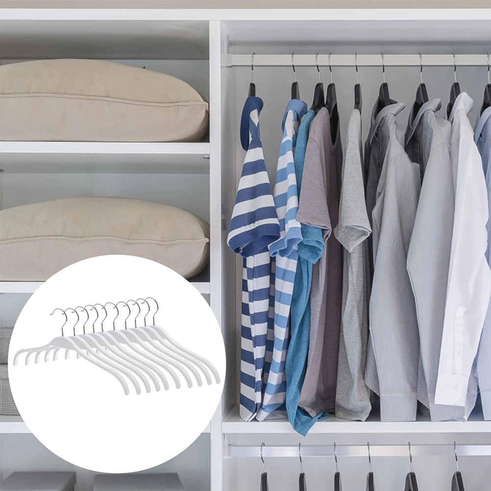 

12Pcs Nonslip Clothes Hangers ABS Stainless Steel Wardrobe Organizer Heavy Duty Plastic Hangers Vest Hanger