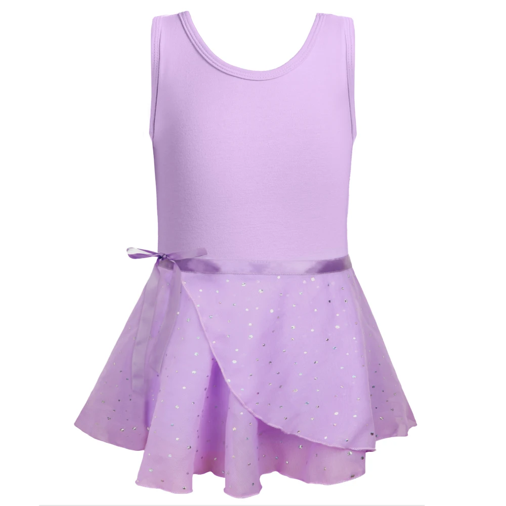 Ballet Leotards for Girls Shiny Dance Skirt One-piece Training Suit Classic Sleeveless Dance Gymnastic Ballerina Outfit Dress