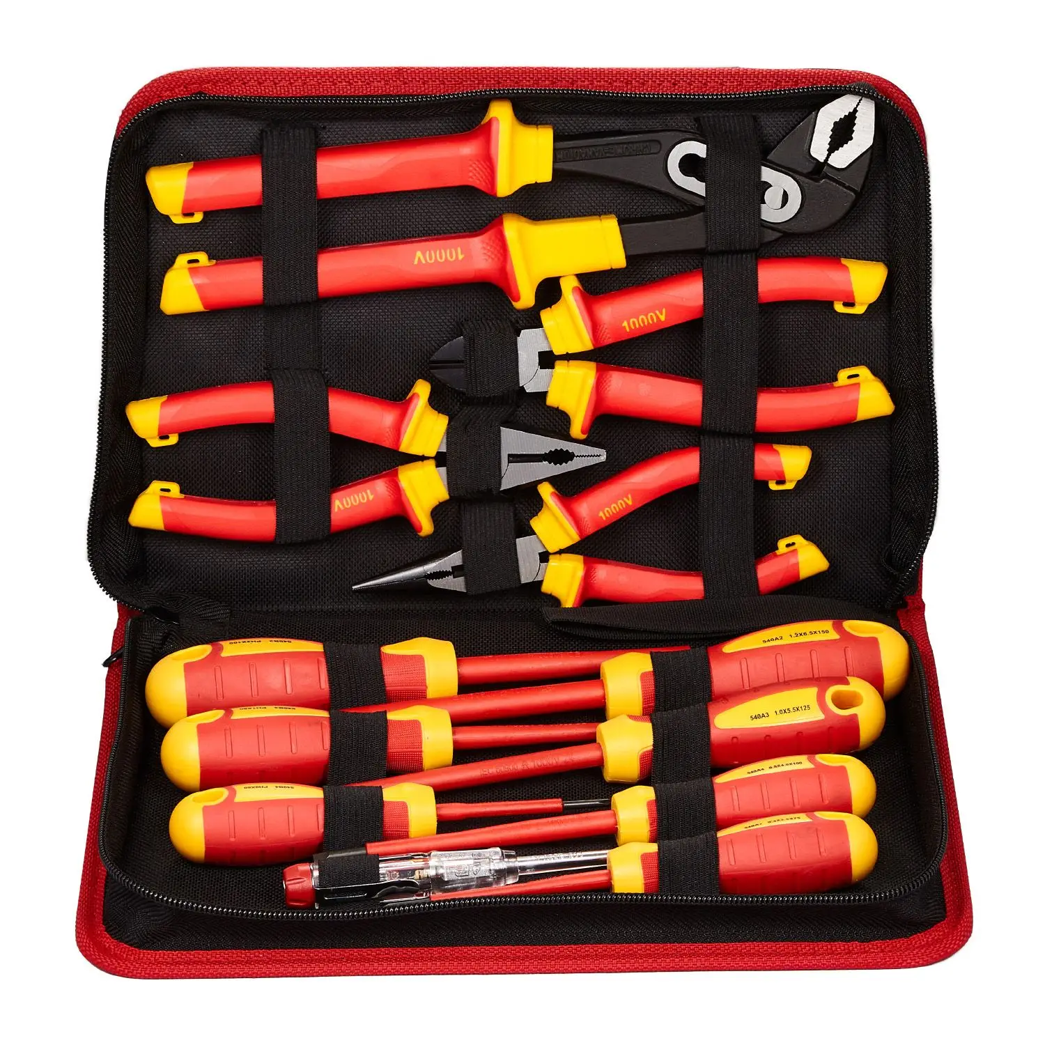 Insulated Screwdriver Set, 12-Piece Professional Electrical, 1000V Electrician Tool, with Magnetic Phillips Slotted Tips