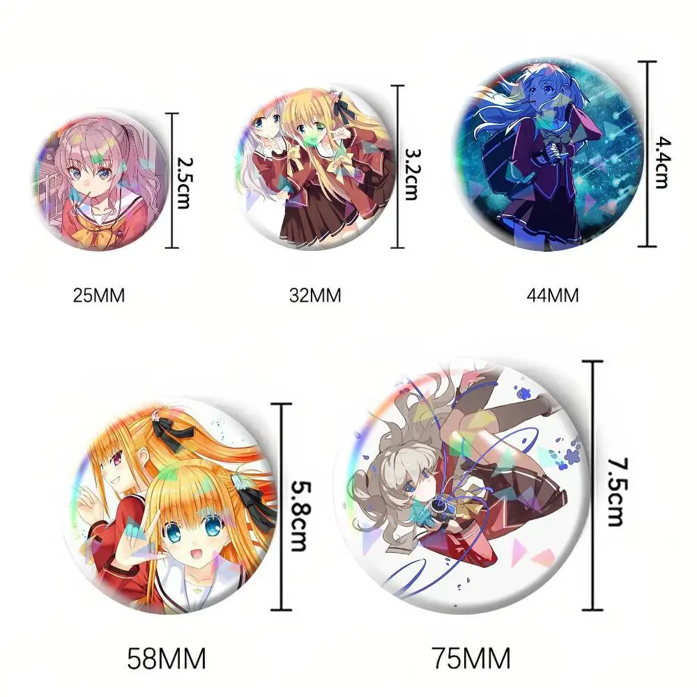 Nao Tomori Charlotte Anime  75mm 44mm 25mm Brooch Backpack Hat Pins Accessories Toys Badge