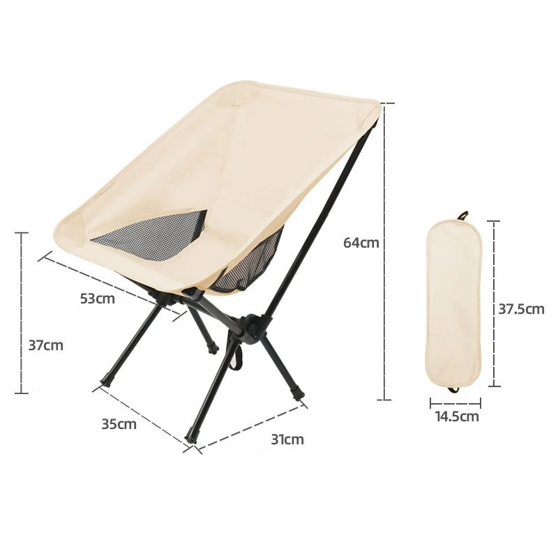 Detachable Portable Folding Moon Chair Outdoor Camping Chairs Beach Fishing Chair Ultralight Travel Hiking Picnic Seat Tools