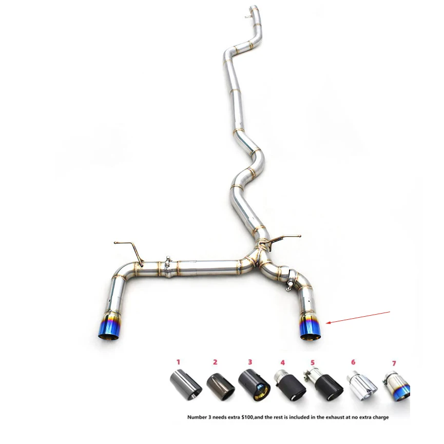 Stainless Steel Straight-through Exhaust System For BMW 335i/340i F30/F31 3.0T 2012-2016 Non Valve Exhaust System