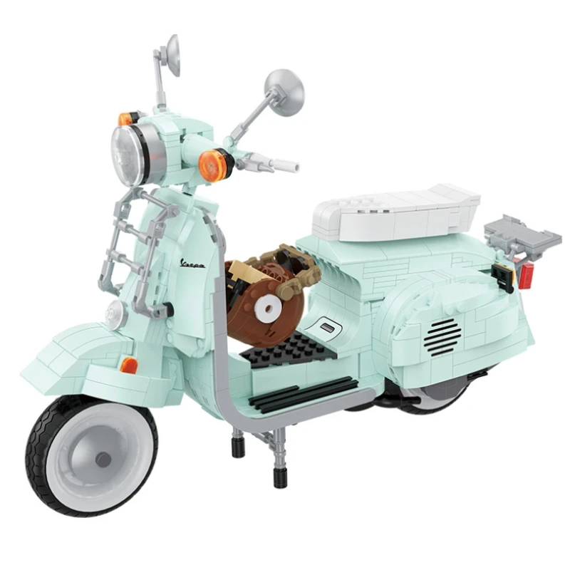 Roman Holiday Vespa Building Blocks Famous Motorcycle City Assembled Building Bricks High-tech Model Toys For Adult Kids Gifts