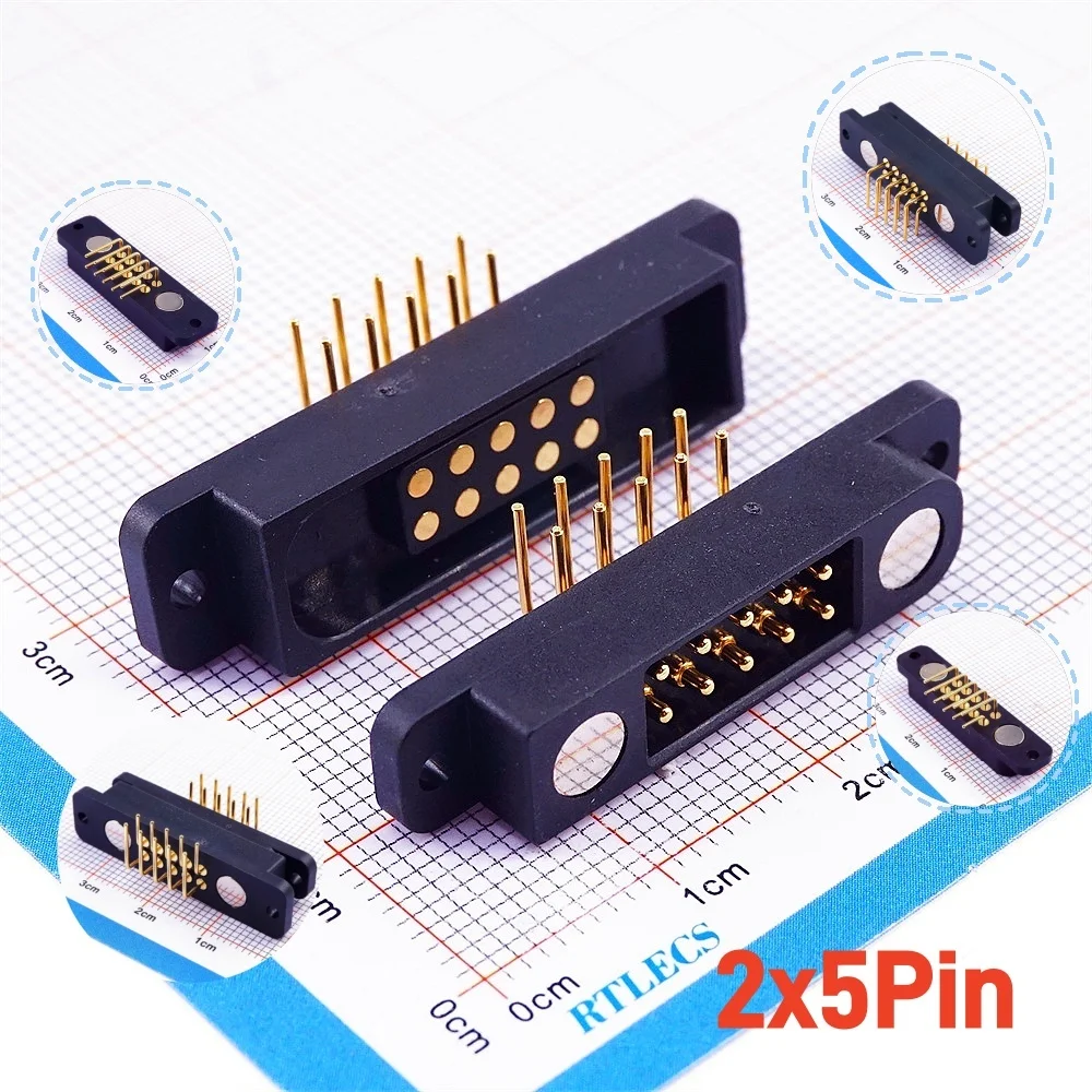 1/3/5/20/50 Stück zweireihiger Hochstrom-Magnet-Pogo-Pin-Stecker 8 10 12 14 20-polig männlich weiblich Pitch 2,54 mm DC Power Charging