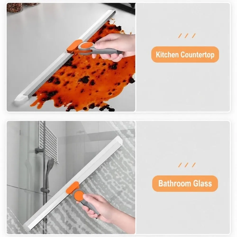 Silicone Floor Squeegee Multi-Surface Compatible Easy Clean Bathroom Water Wiper Multi Purpose Household Cleaning Tool