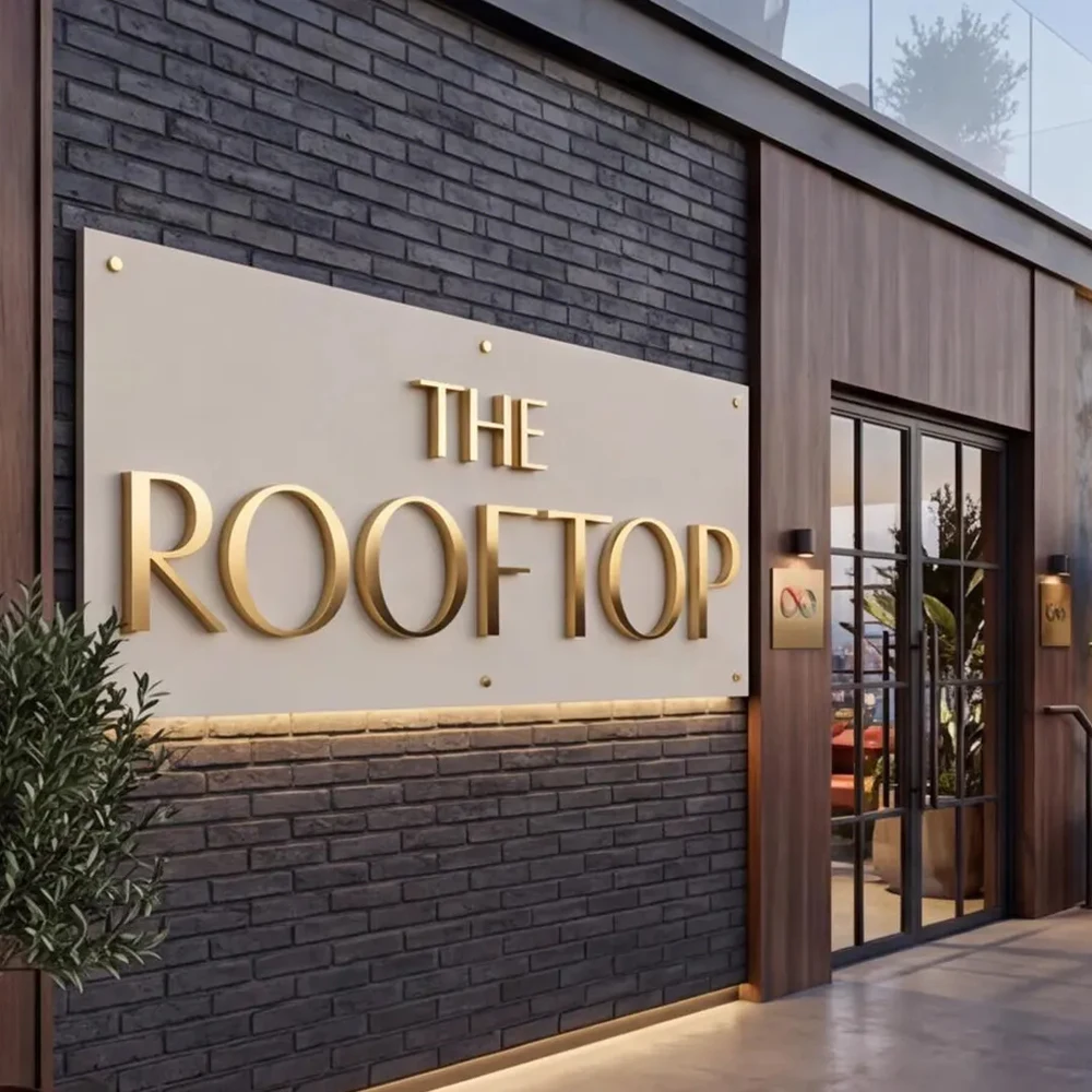 Custom Metal Acrylic Sign Business Sign Metal Sign Laser Cut 3D Logo Letter Wall Signs For Company Shop Salon Hotel Indoor Decor