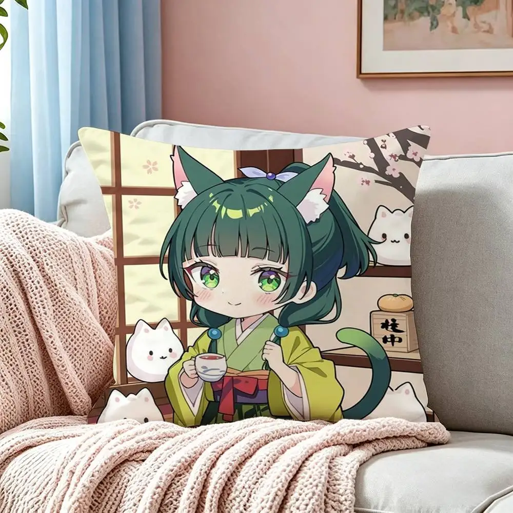 A-Apothecary Cute Maomao  Square Double-Sided printed Pillow Case Bedroom Bedside Pillow Sofa Cushion Cover