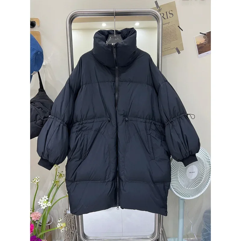 Winter New Women's Down Jacket Loose Commuting Stand Collar White Duck Down Parkas
