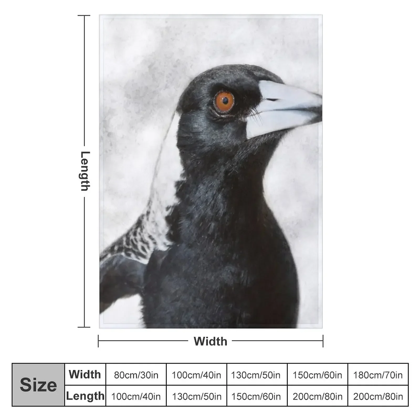 Australian Magpie by Christine Chester Throw Blanket Soft Travel Blankets