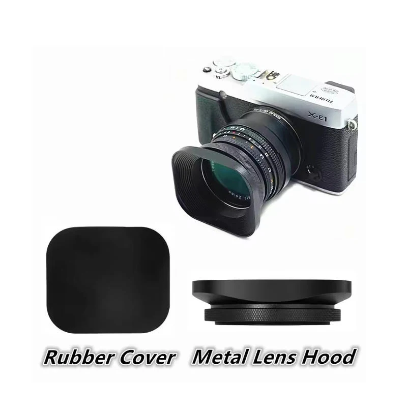 Square Shape Lens Hood  37mm 39mm 40.5mm  43mm 46mm  49mm 52mm For Canon Nikon Fujifilm Leica Panasonic