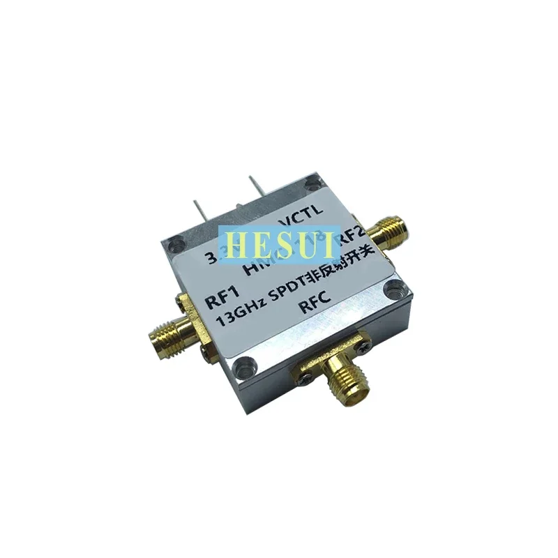 

Wideband HMC1118 non-reflective 13GHz single-pole double-throw (SPDT) switch with CNC housing
