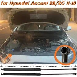 Qty(2) Hood Struts for Hyundai Accent 4th (RB/RC) for Hyundai Solaris 2011-2018 Front Bonnet Gas Springs Shock Lift Supports