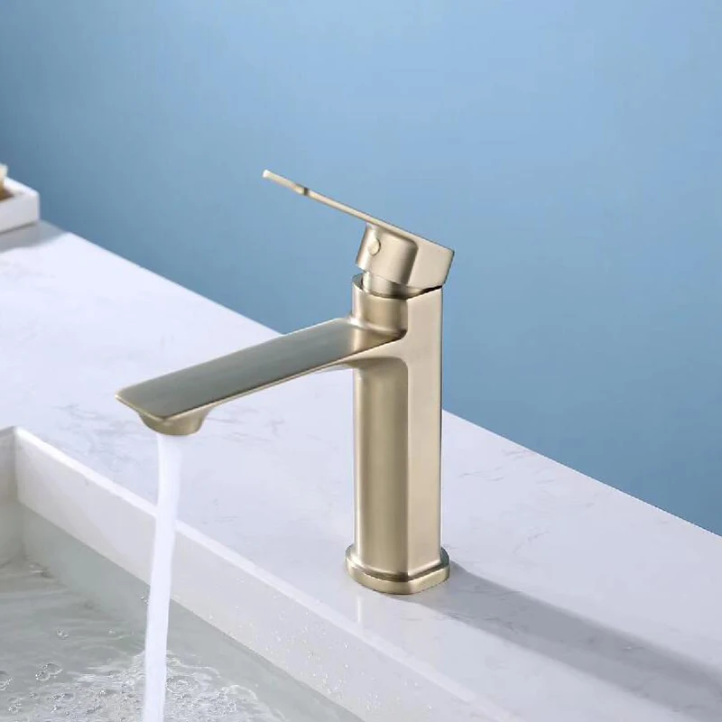 Brushed Gold Faucet Wash Basin Wash Basin Toilet Table Basin Hot And Cold Faucet Bathroom Cabinet Double Control Basin Faucet