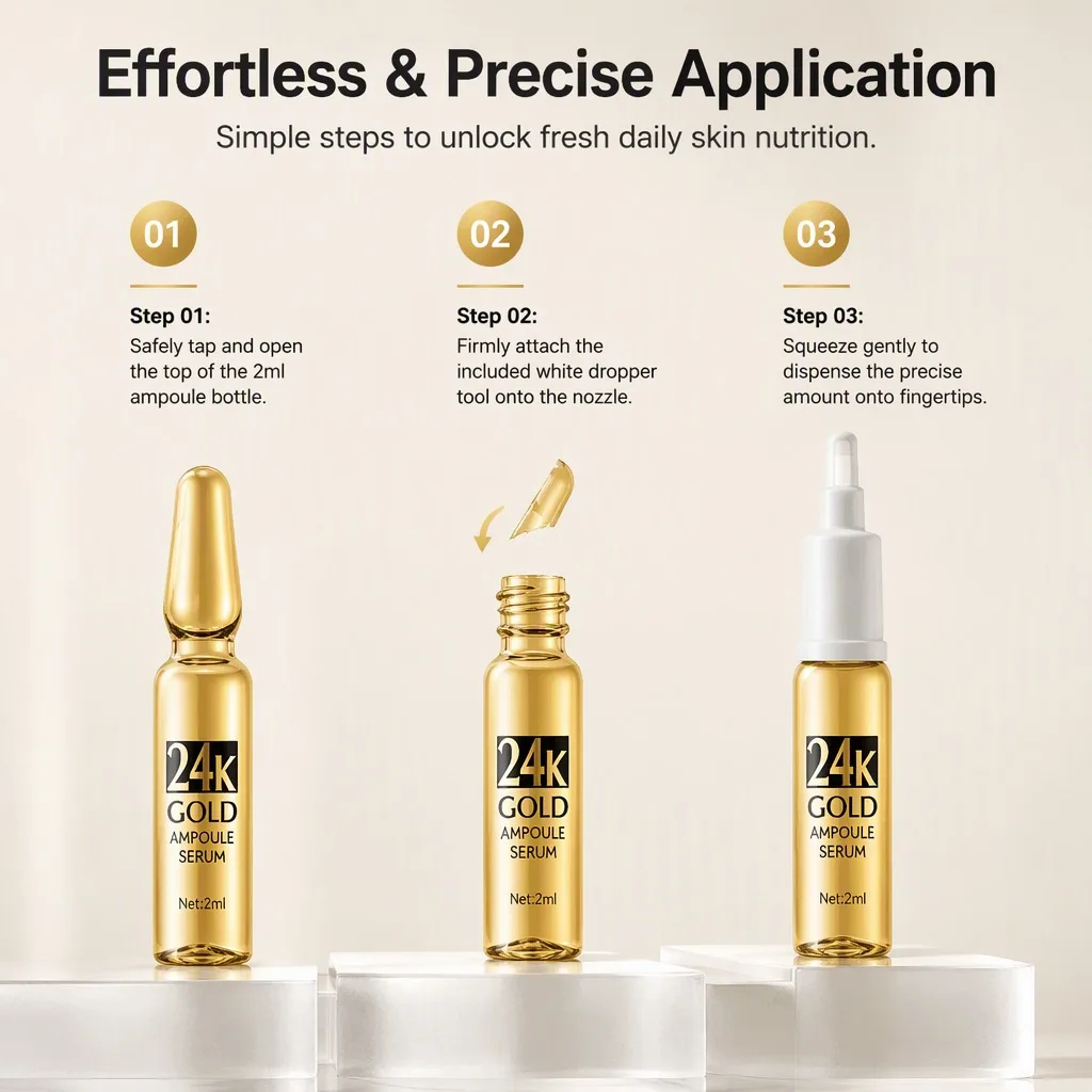 Saggy? Liquid Thread Lift! Korean 24k Gold Hyaluronic Acid Serum, Absorbable Collagen Protein Thread Filler & Vitamin C Firming