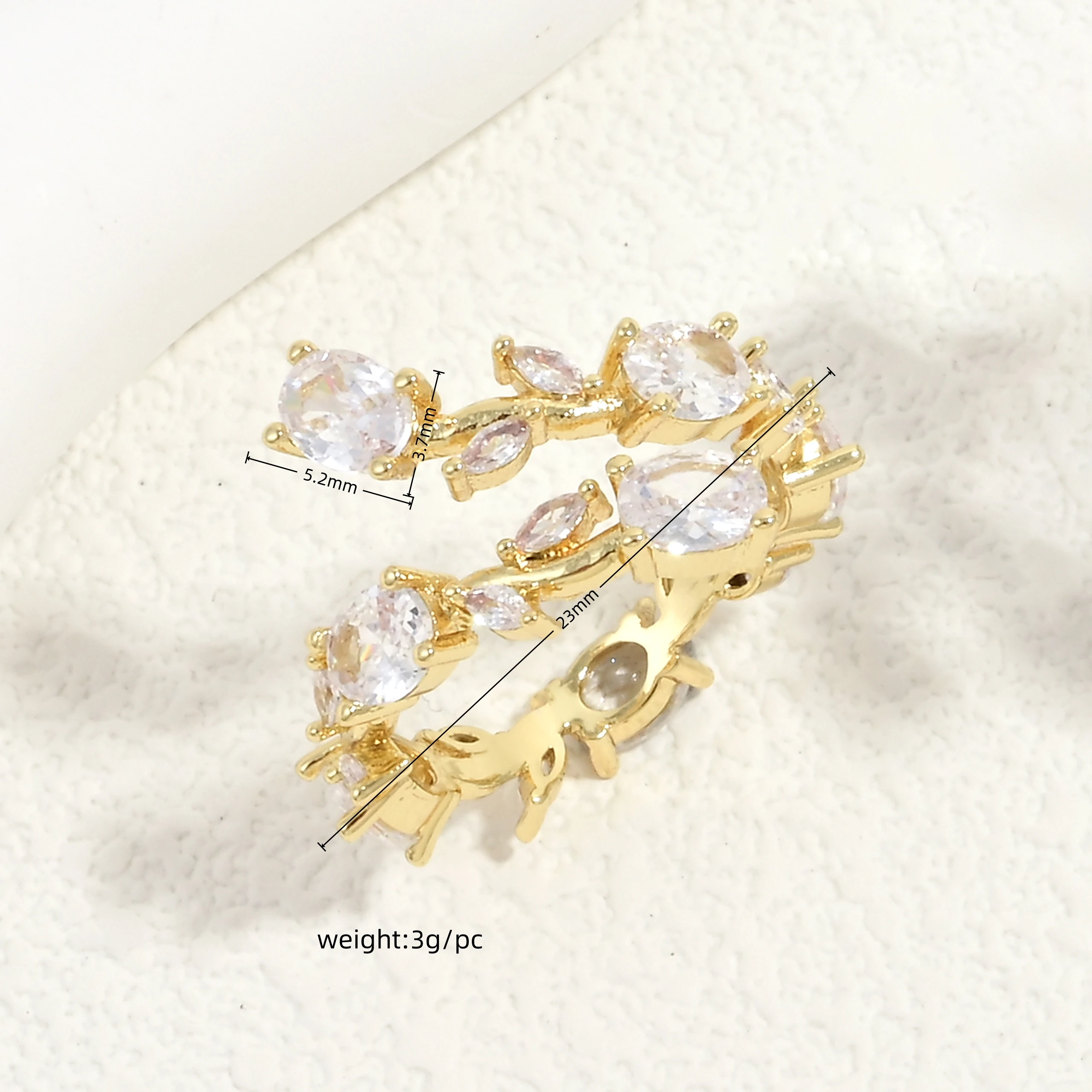 French-Style Romantic Floral Ring, Adjustable Size—“Garden on Your Fingertips” Jewelry, for Women’s Everyday Wear:VJ988