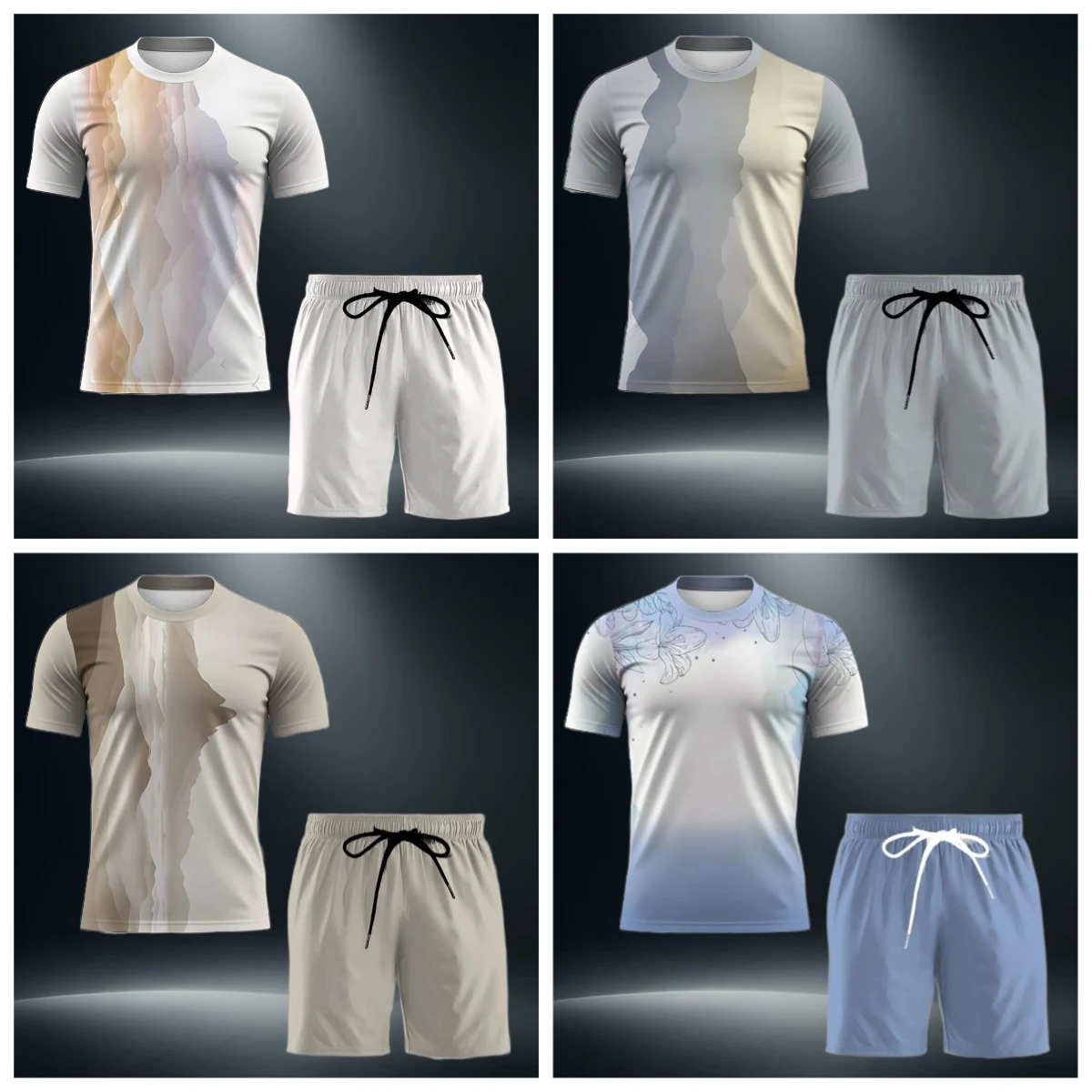 

Men's Casual Clothing Running Breathable Summer Short-sleeved Training Shorts 2-piece Set and Single-piece Top Men's Clothing