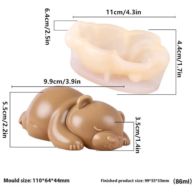 Cuenco de gelatina para pastel, molde de hielo en polvo frío blanco, accesorios de decoración de cocina, molde de gelatina de leche de oso bonito, molde de silicona para pudín