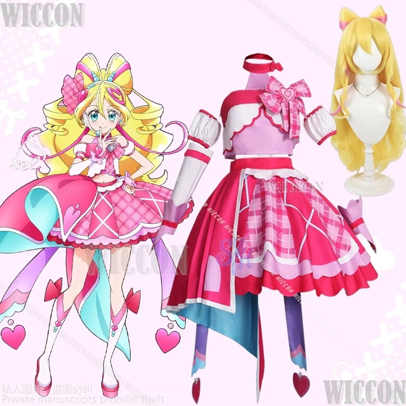 

Sakura Uta Cure Idol Cosplay Pretty Anime Cure You And Idol Clothes Kawaii Pink Magical Girl Sweet Cake Dress Lolita Halloween
