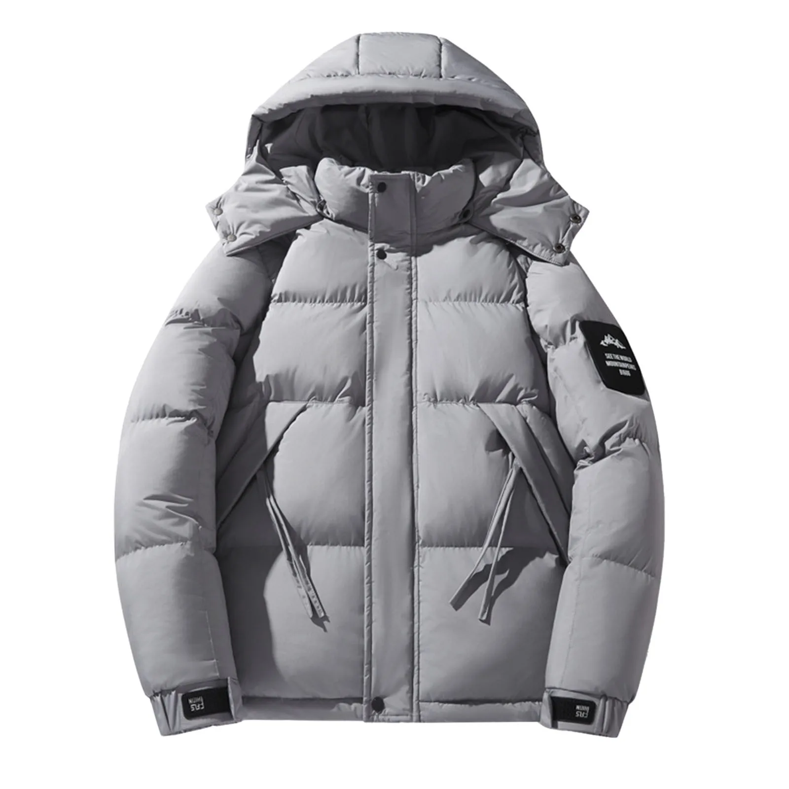 Winter Down Puffer Jackets Men Hooded Lightweight Down Coats Thermal Warm Padded Jacket Quilted Parka Waterproof Windbreaker