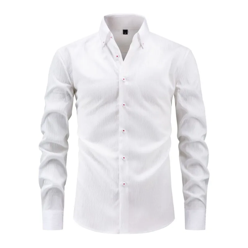 

Модная мужская рубашка, полосатая рубашка с длинными рукавами и волнами, повседневный свободный и универсальный топ на пуговицах