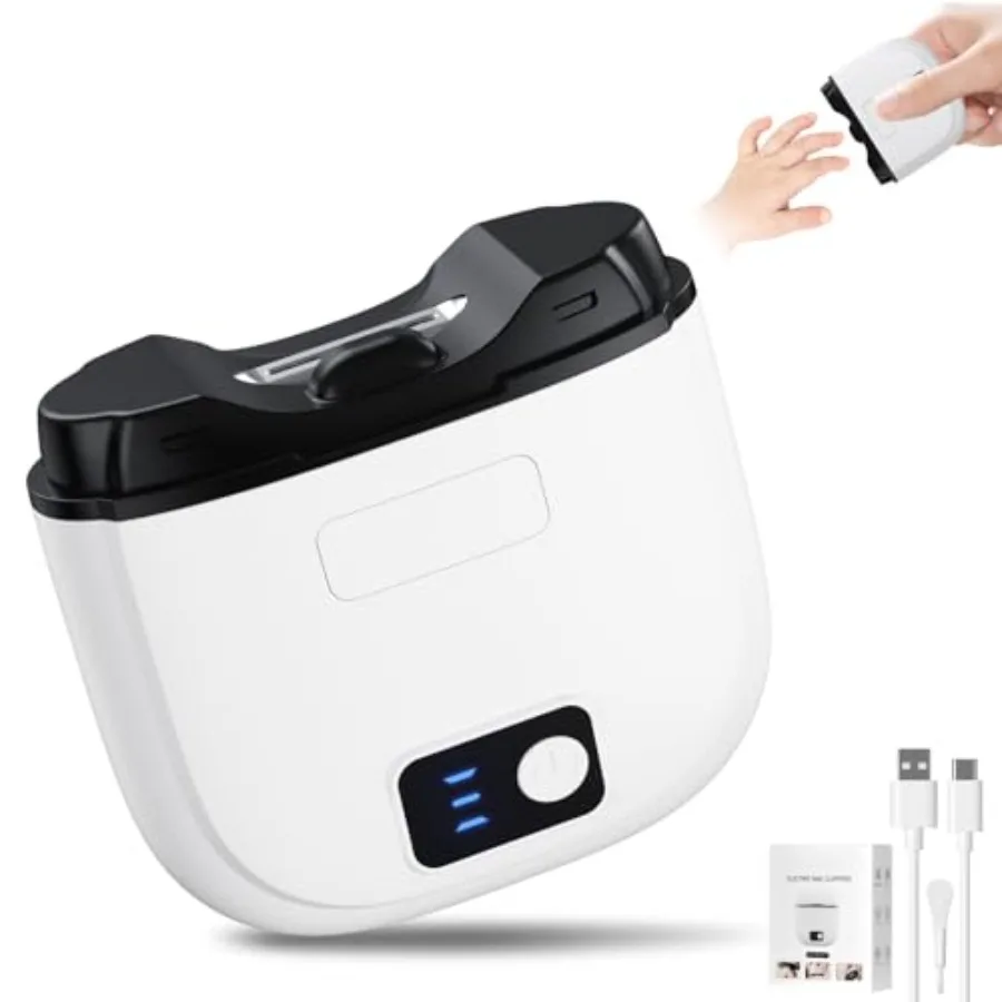 

Electric Nail Clipper with 3 Speed Modes and LCD Display for Safe and Precise Trimming of Fingernails and Toenails USB Recharge