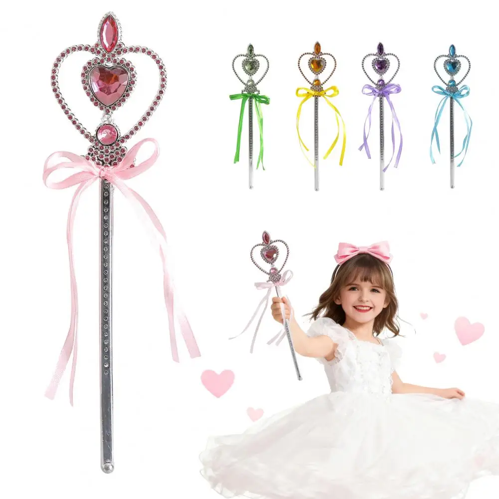 Hartvormige Magische Wands voor Kinderen Meisjes Prinses Dress Up Accessoires Faux Crystal Fairy Wand Kerstfeest Cosplay Kostuum